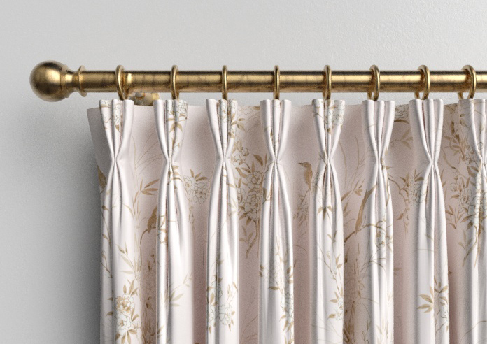 Shabby Chic by Rachel Ashwell Bird Chinoiserie, Pink Tan - Made to Measure Curtains - Image 11